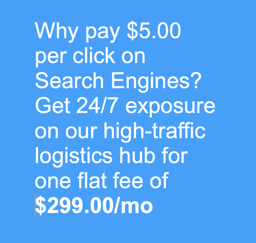 Advertisement for test